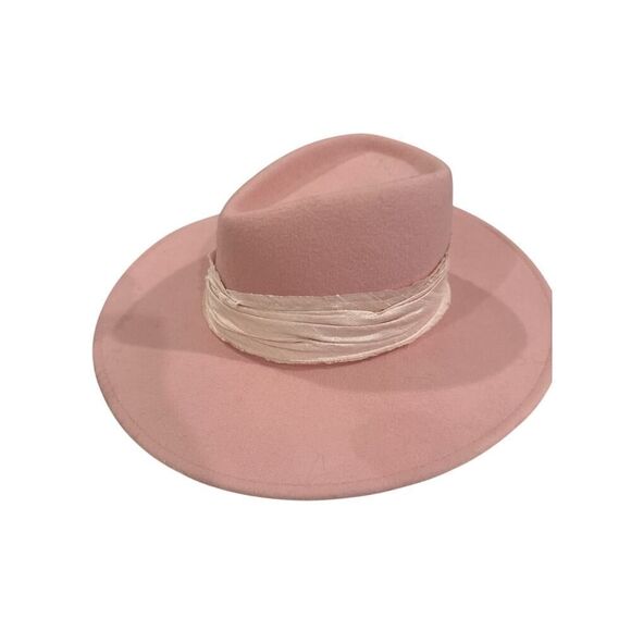 EUGENIA KIM Harlowe Wide-Brim Felt Fedora Hat Rose
